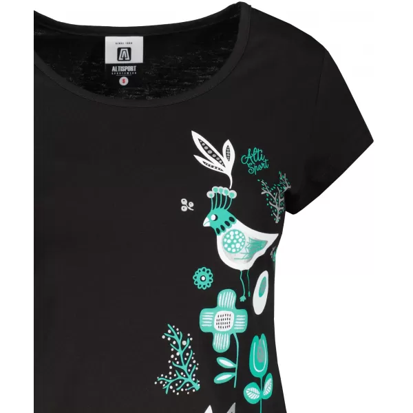  Tricou pentru femei ALTISPORT ALW175122 NEGRU ȘI ALBASTRU 
