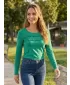 Tricou pentru femei KIXMI RACHEL VERDE INCHIS