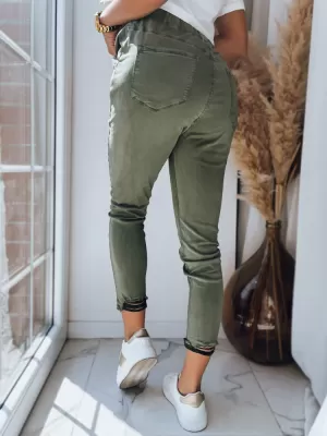 Pantalonii pentru doamne DSTREET MIKI UY1489 VERDE
