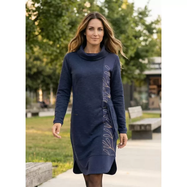  Rochie hanorac de dama KIXMI RENIE ALBASTRU INCHIS 