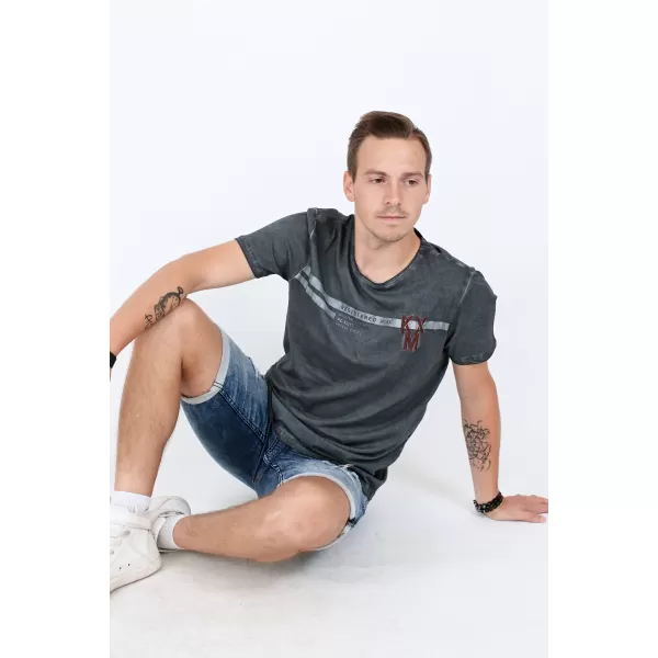  Tricou pentru bărbați KIXMI RICKY GRI INCHIS 