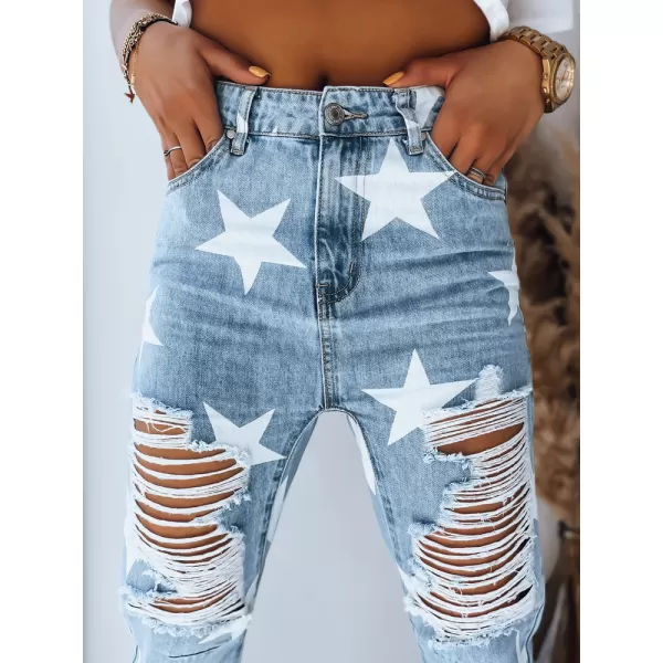  Pantalonii pentru doamne DSTREET CALI UY1487 ALBASTRU 