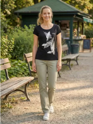Tricou pentru femei ALTISPORT ALW178122 NEGRU SI ARGINTIU
