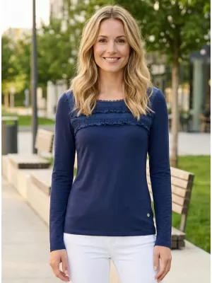 Tricou pentru femei KIXMI RACHEL ALBASTRU INCHIS