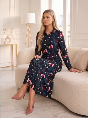 Rochie cămașă de damă KIXMI ROSITA NEGRU