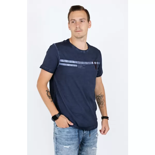  Tricou pentru bărbați KIXMI RICKY ALBASTRU INCHIS 