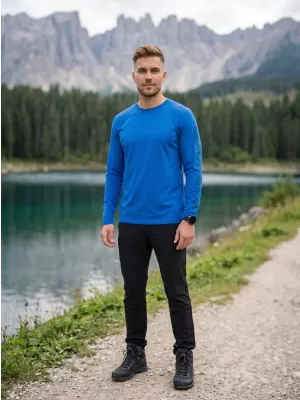 Tricou pentru bărbați cu mâneci lungi SAM 73 REGULUS MT 830 ALBASTRU STRĂLUCITOR