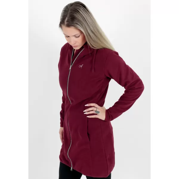  Hanorac prelungit dublu fleece pentru femei ALTISPORT MIEGA LSWB427 BURGUNDIA 