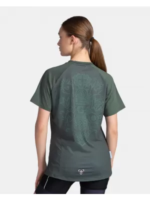 Tricou de ciclism pentru femei KILPI REMIDO-W TL0355KI VERDE ÎNCHIS