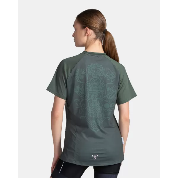  Tricou de ciclism pentru femei KILPI REMIDO-W TL0355KI VERDE ÎNCHIS 