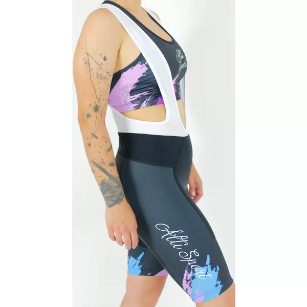  Pantaloni scurți premium pentru ciclism pentru femei ALTISPORT SWE/ALW01S14 VIOLET/ALBASTRU 