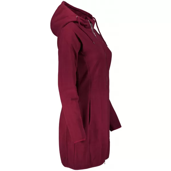  Hanorac prelungit dublu fleece pentru femei ALTISPORT MIEGA LSWB427 BURGUNDIA 