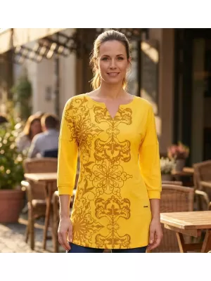 Tricou pentru femei ALTISPORT BLANCH GALBEN
