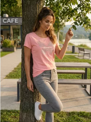 Tricou pentru femei KIXMI ROSIE ROZ DESCHIS