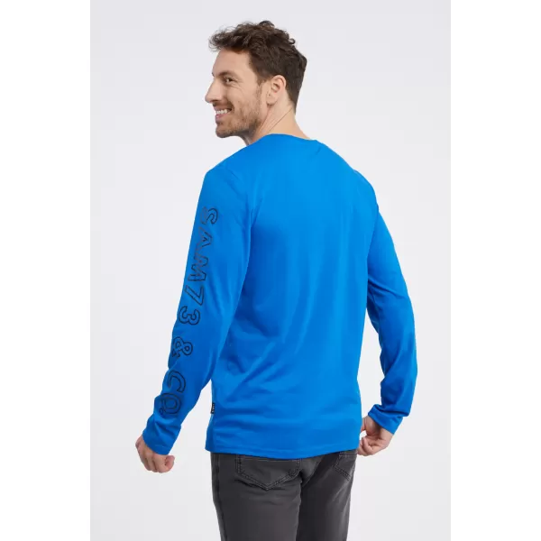  Tricou pentru bărbați cu mâneci lungi SAM 73 REGULUS MT 830 ALBASTRU STRĂLUCITOR 