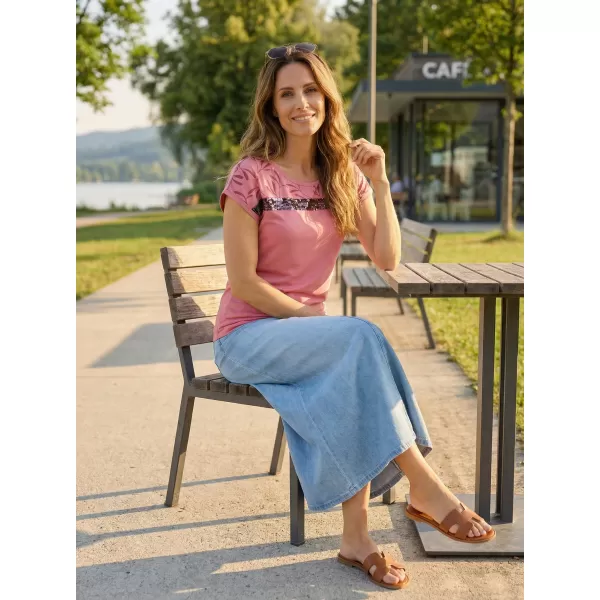  Tricou pentru femei KIXMI ROSELLA ROZ ÎNCHIS 