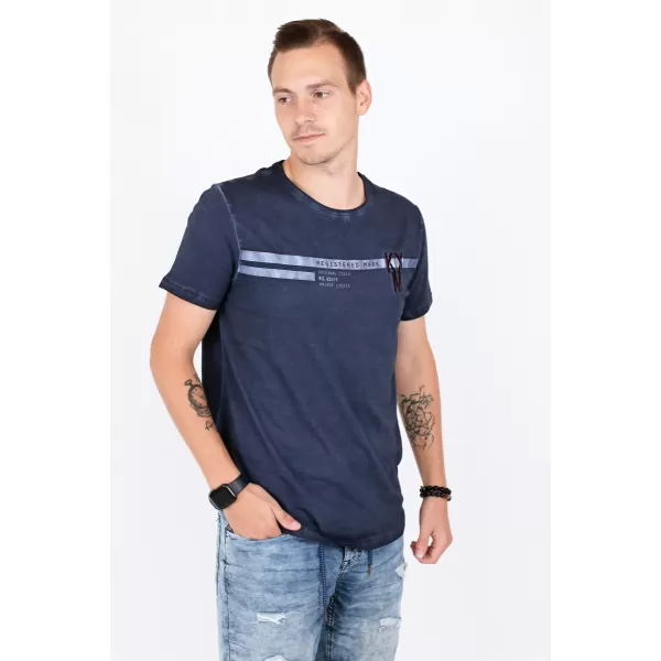  Tricou pentru bărbați KIXMI RICKY ALBASTRU INCHIS 