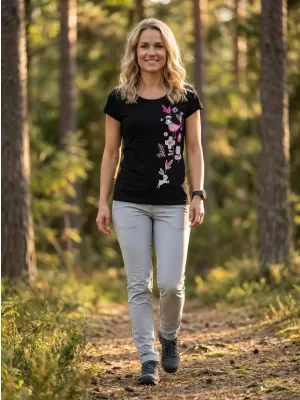 Tricou pentru femei ALTISPORT ALW175122 NEGRU ROZ