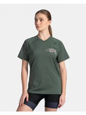 Tricou de ciclism pentru femei KILPI REMIDO-W TL0355KI VERDE ÎNCHIS