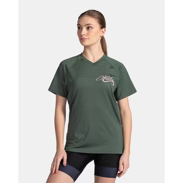  Tricou de ciclism pentru femei KILPI REMIDO-W TL0355KI VERDE ÎNCHIS 