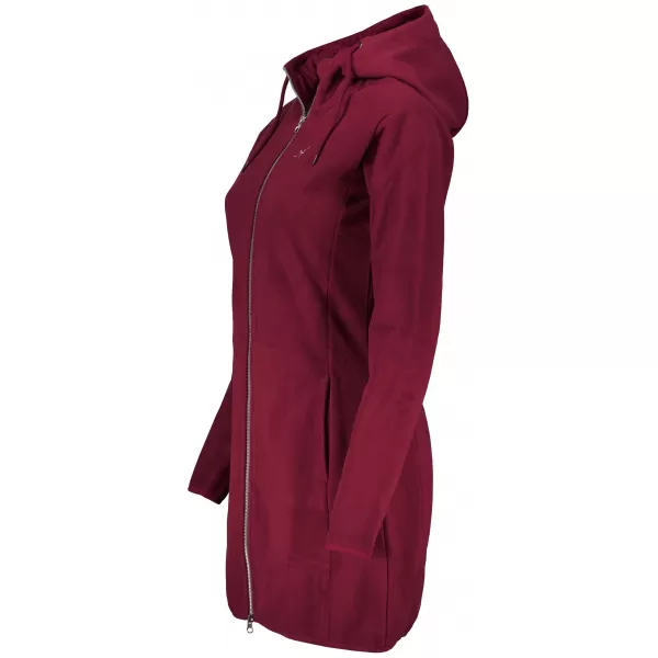  Hanorac prelungit dublu fleece pentru femei ALTISPORT MIEGA LSWB427 BURGUNDIA 