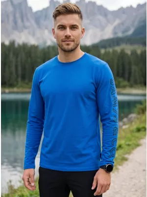 Tricou pentru bărbați cu mâneci lungi SAM 73 REGULUS MT 830 ALBASTRU STRĂLUCITOR