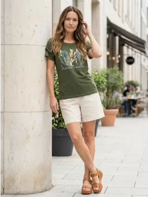 Tricou pentru femei KIXMI RIANNA MILITAR