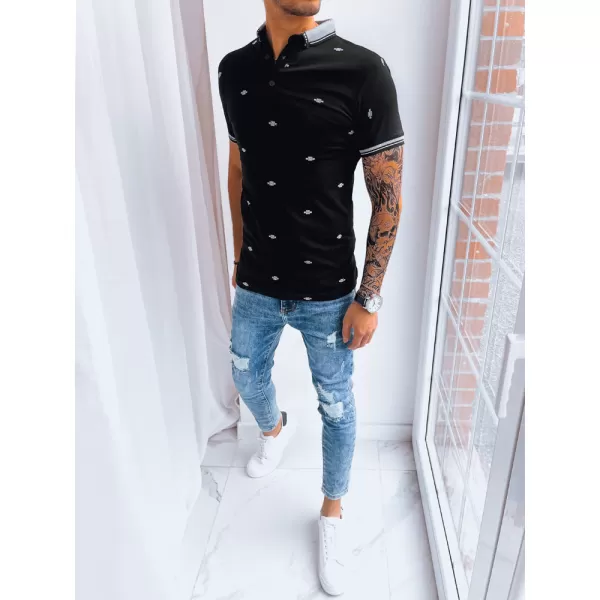  Mens t -thirt cu guler DSTREET PX0573 NEGRU 