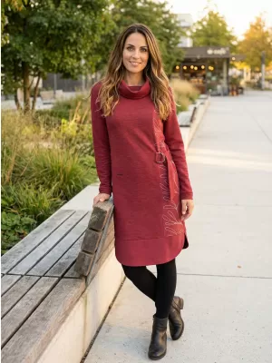 Rochie hanorac de dama KIXMI RENIE BURGUNDIA
