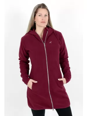 Hanorac prelungit dublu fleece pentru femei ALTISPORT MIEGA LSWB427 BURGUNDIA