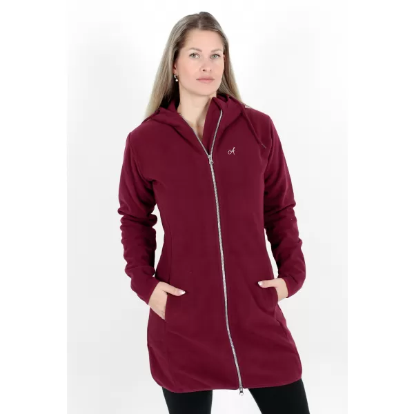  Hanorac prelungit dublu fleece pentru femei ALTISPORT MIEGA LSWB427 BURGUNDIA 