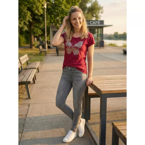  Tricou pentru femei KIXMI ROSIE BURGUNDIA 