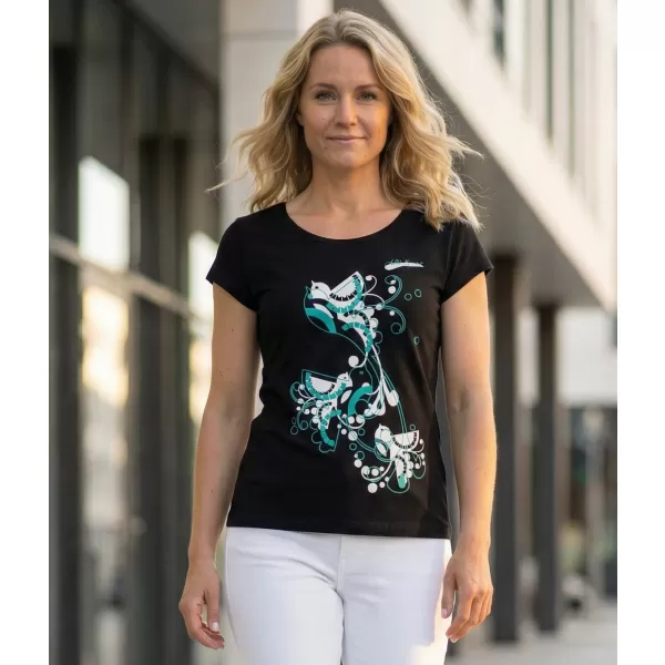  Tricou pentru femei ALTISPORT ALW179122 NEGRU ȘI ALBASTRU 