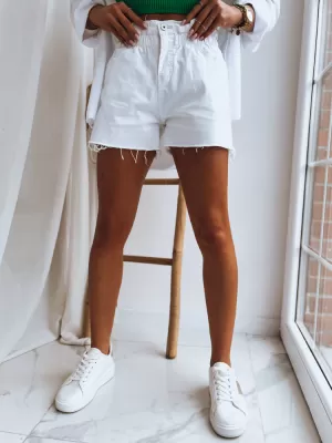 Pantaloni scurți din denim pentru femei DSTREET CHLOE SY0296 ALB