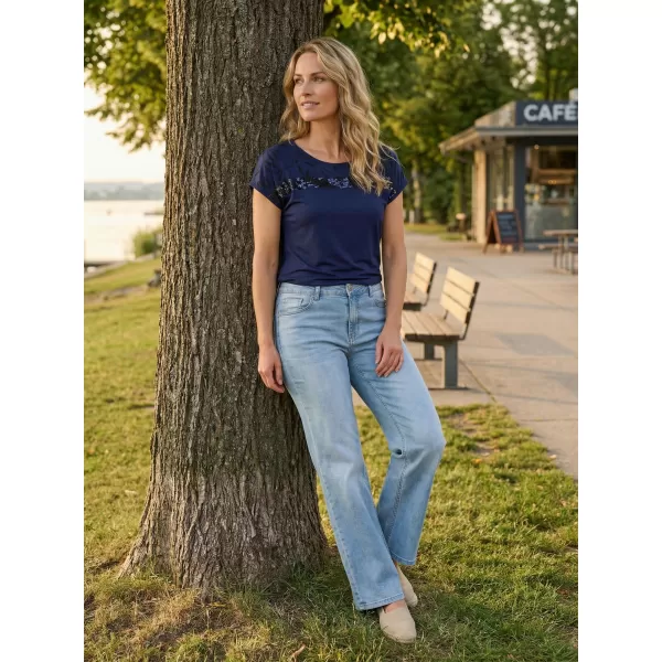  Tricou pentru femei KIXMI ROSELLA ALBASTRU INCHIS 