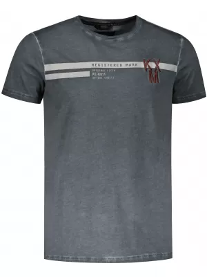 Tricou pentru bărbați KIXMI RICKY GRI INCHIS
