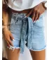 Pantaloni scurți din denim pentru femei DSTREET GELIS SY0285 ALBASTRU