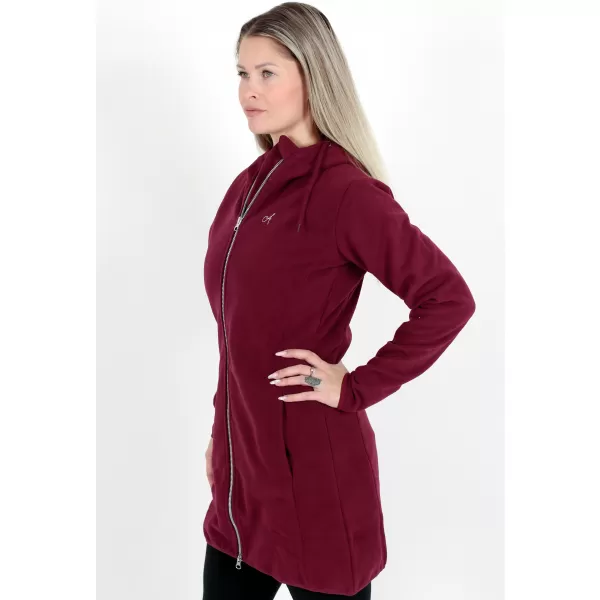  Hanorac prelungit dublu fleece pentru femei ALTISPORT MIEGA LSWB427 BURGUNDIA 