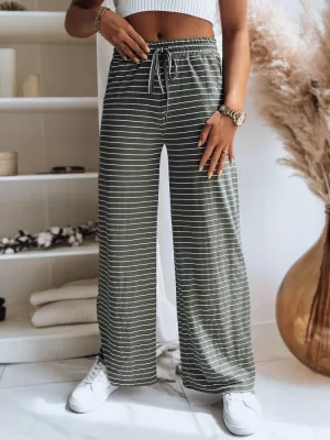 Pantalonii pentru doamne DSTREET BOLD STRIPE UY1505 VERDE