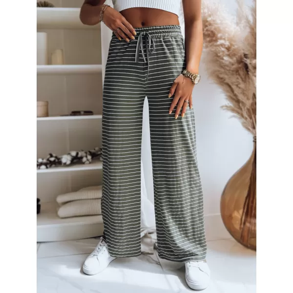 Pantalonii pentru doamne DSTREET BOLD STRIPE UY1505 VERDE 