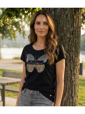 Tricou pentru femei KIXMI ROSIE NEGRU