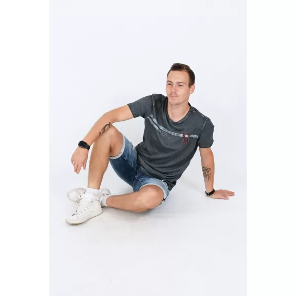  Tricou pentru bărbați KIXMI RICKY GRI INCHIS 