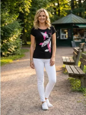 Tricou pentru femei ALTISPORT ALW178122 NEGRU ROZ