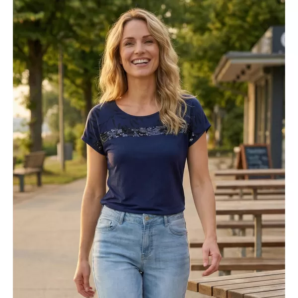  Tricou pentru femei KIXMI ROSELLA ALBASTRU INCHIS 