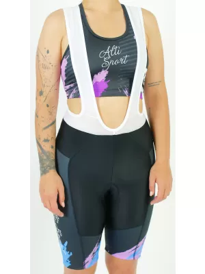 Pantaloni scurți premium pentru ciclism pentru femei ALTISPORT SWE/ALW01S14 VIOLET/ALBASTRU