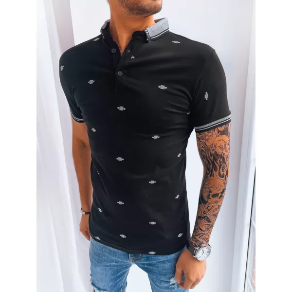  Mens t -thirt cu guler DSTREET PX0573 NEGRU 
