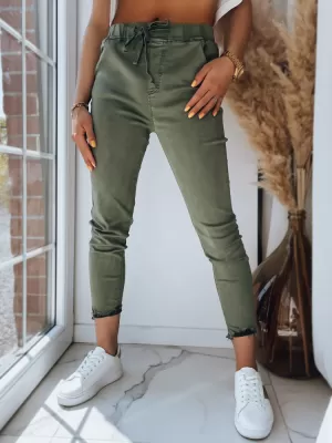 Pantalonii pentru doamne DSTREET MIKI UY1489 VERDE