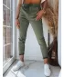 Pantalonii pentru doamne DSTREET MIKI UY1489 VERDE