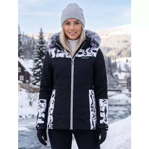  Geaca de iarna dama ALTISPORT BIANCA NEGRU 