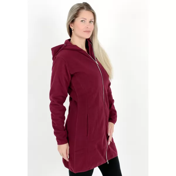  Hanorac prelungit dublu fleece pentru femei ALTISPORT MIEGA LSWB427 BURGUNDIA 